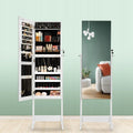 SONGMICS Oglinda de podea cu suport, design fara rama, cu spatiu de depozitare, 41x37x152cm, alb