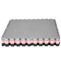 Covor din spuma pentru copii, tip puzzle forme, 27 piese, termoizolant, 179×179 cm, gri roz