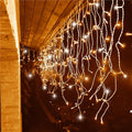 Instalatie luminoasa tip turturi LED exterior/interior, 300 LED-uri alb cald cu flash alb rece, 12 m, IP44, conectabila