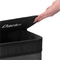 Cos de rufe din bambus cu capac, 2 compartimente, sac detasabil, volum 100L, 54x35x60cm, negru
