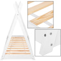Pat din lemn pentru copii, model TeePee, somiera inclusa, 61x146x130 cm, alb