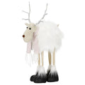 Figurina Craciun, Ren alb cu fular, inaltime 48cm