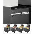 SONGMICS Dulap mobil tip rollbox pentru birouri, din otel, sertar cu sina dosare A4, 39x52x60 cm, negru