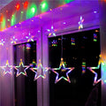 Ghirlanda luminoasa tip perdea cu stelute 138 LED-uri, 2m, pentru interior/exterior, iluminare multicolor