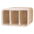 Cos de rufe din bambus, pliabil, cu captuseala detasabila lavabila, 3 compartimente, 150L, 63x42x62cm, maro