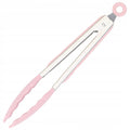 Set Sersimo 12 ustensile de bucatarie din silicon termorezistent si maner din bambus, roz