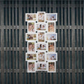 Rama foto de perete, colaj de 18 fotografii, 47x93cm, alb