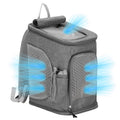 Rucsac transport animale talie mica-medie, maxim 12 kg, buzunare laterale, 39x28x27 cm, gri