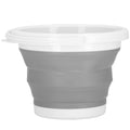 Lighean pliabil, rotund, din plastic si silicon, 25x19cm, 5litri, gri