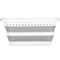 Cos de rufe pliabil tip lighean, cu manere, din plastic si silicon, 53x38x24cm, 24litri, gri