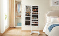 SONGMICS Oglinda de podea cu suport, design fara rama, cu spatiu de depozitare, 41x37x152cm, alb