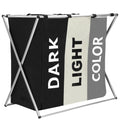 Cos de rufe cu 3 compartimente, cadru aluminiu, 60x40x68cm, 146 litri