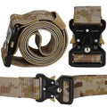 Curea centura Tactical Combat pentru barbati 3.7x125cm, rezistent, verde deschis camuflaj