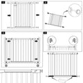Poarta de siguranta Safety Gate pentru scari, ajustabila, din lemn cu structura otel, 75-82cm, negru maro