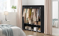 SONGMICS Garderoba din material textil, dulap portabil, cu rafturi si sina de agatat, 170x45x167cm, negru