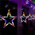 Ghirlanda luminoasa tip perdea cu stelute 138 LED-uri, 2m, pentru interior/exterior, iluminare multicolor