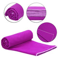 Prosop de plaja cu uscare rapida, husa de transport, 75x150cm, violet