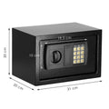 Seif electronic standard cu cifru si cheie, 200x310x200 mm, Otel, Negru