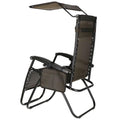 Sezlong pliabil cu parasolar si suport pahare, 77x110x175cm, maro