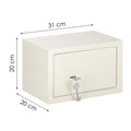 Seif standard cu cheie, 200x310x200 mm, Otel, Bej