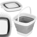 Lighean pliabil, patrat, din plastic si silicon, 30x24cm, 10litri, gri