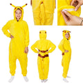 Pijama tip salopeta pentru copii, model Pikachu, marime 120-130 cm