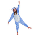 Pijama tip salopeta pentru copii, model stitch, marime 130-140cm