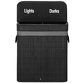 Cos de rufe din bambus cu capac, 2 compartimente, sac detasabil, volum 100L, 54x35x60cm, negru