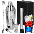 Set Cocktail Shaker Kit pentru barmani 550ml, KI13, 6 piese