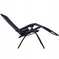 Sezlong scaun pliant plaja sau gradina, Siesta, gravitatie zero, cu tetiera, 175x67x110 cm, negru
