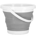 Lighean pliabil, rotund, din plastic si silicon, 25x19cm, 5litri, gri