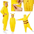 Pijama tip salopeta pentru copii, model Pikachu, marime 120-130 cm