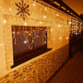 Instalatie luminoasa tip turturi LED exterior/interior, 500 LED-uri alb cald cu flash alb rece, 20 m, IP44, conectabila