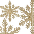 Decoratiune brad fulg de zapada, 30cm, auriu cu sclipici