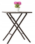 Masa de plastic pliabila, pentru gradina sau balcon, 62x62x73cm, maro imitatie lemn