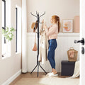 VASAGLE Cuier pentru haine, din otel, tip pom, cu 12 carlige, 182cm, negru