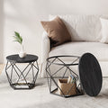 VASAGLE Set de 2 mese de cafea, stil industrial, 50x40cm si 40x36cm, negru