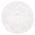 Covoras de pus sub bradul de Craciun, diametru 85 cm, imitatie blana alba