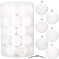 Set globuri de Craciun, 30 bucati, 8cm, 6 modele, alb