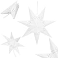 Stea decorativa 3D din hartie ajurata, 50cm, alba