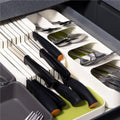 Organizator tacamuri sertar, 5 compartimente, 40x11x5,5cm, alb