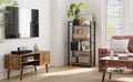 VASAGLE Biblioteca cu 4 etaje din lemn, cadru otel, stil industrial, 66x30x120cm, maro rustic
