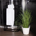 Suport metalic de baie pentru prosoape, cu 3 standuri, 84 cm, negru