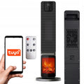 Semineu electric, 2000W, 2 trepte, cu termostat si telecomanda, timer, dispay LED, WiFi
