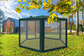 Pavilion cu plasa anti-insecte, fermoar, hexagonal, 200cm, Verde
