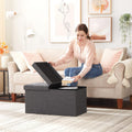 SONGMICS Taburet pliabil cu sezut moale, spatiu de depozitare 80litri, maxim 300kg, 76x38x38cm, gri