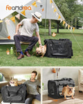 FEANDREA Geanta transport animale de companie, pliabila, din material textil, marime M, 60x42x42cm, negru