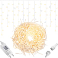 Instalatie luminoasa tip turturi LED exterior/interior, 300 LED-uri alb cald cu flash alb rece, 12 m, IP44, conectabila