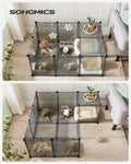 SONGMICS Tarc pentru animale de companie, din plastic, DIY, configurabil, 143x73x46cm, gri