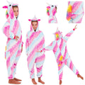 Pijama tip salopeta pentru copii, model unicorn, marime 130-140cm